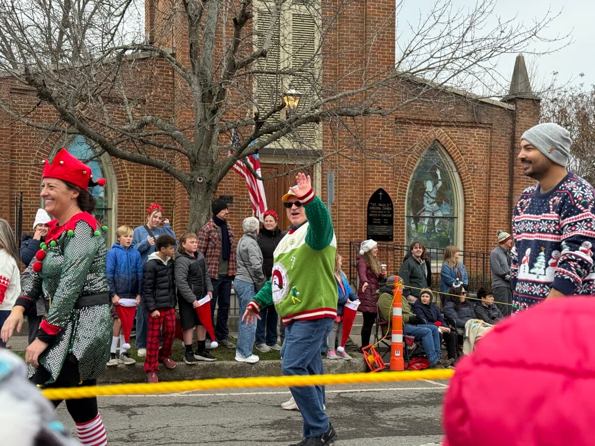 Andy Marshall at a Christmas parade