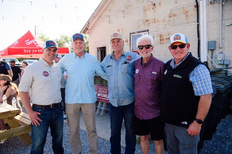 Andy Marshall with supporters at a campaign event